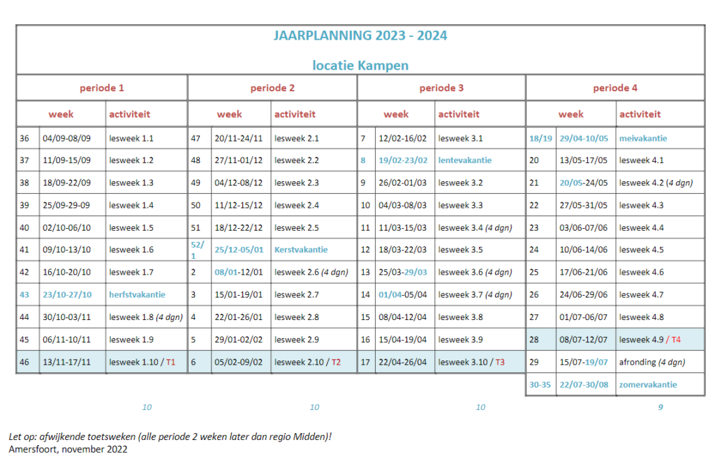 Vakantierooster 2023 2024 is bekend Hoornbeeck College